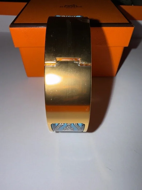 NWT Hermes Wide Clic H Bracelet Grand Apparat yellow gold GM size, box included - Picture 11 of 13